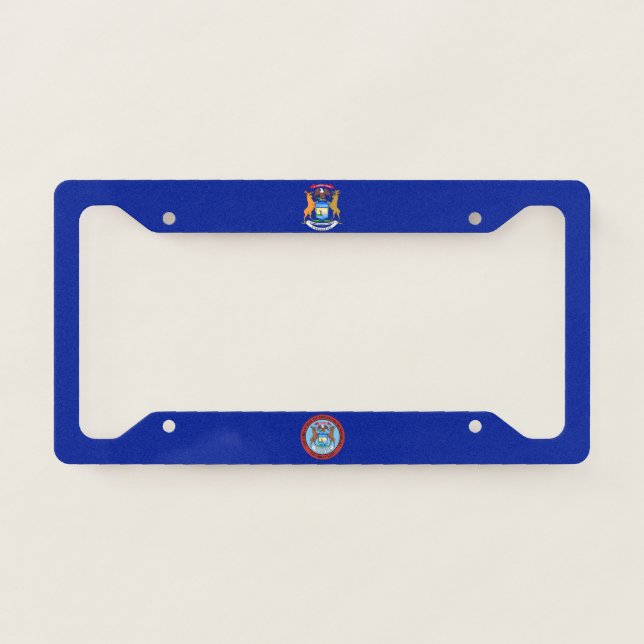 Michigan flag-seal license plate frame (Front)