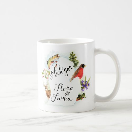 Michigan Flora  Fauna Right Side Mug