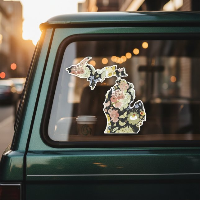 Michigan Floral State Pride Decal (Carry the beauty of the Mitten wherever you roam.)