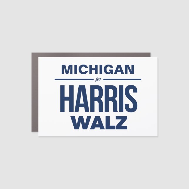 Michigan for Harris Walz Car Magnet (Front)