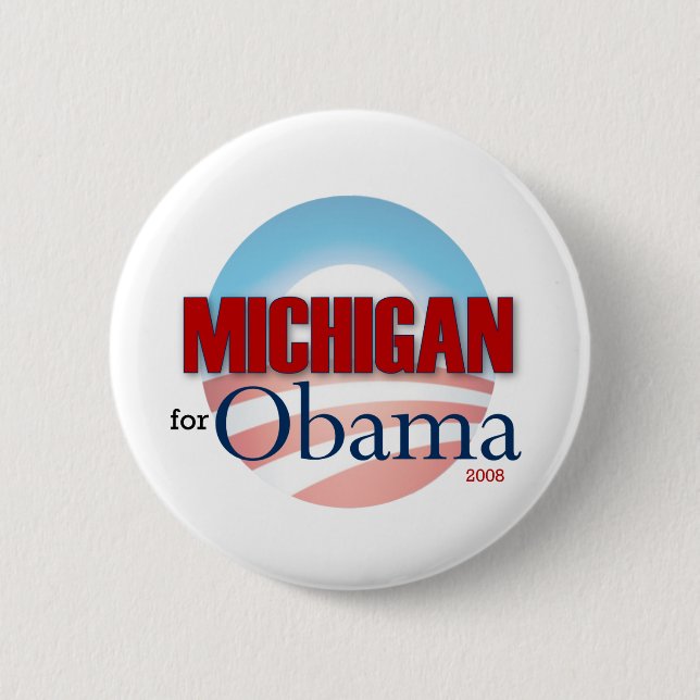 Michigan for Obama Pinback Button (Front)