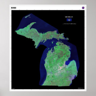 Michigan From Space Poster
