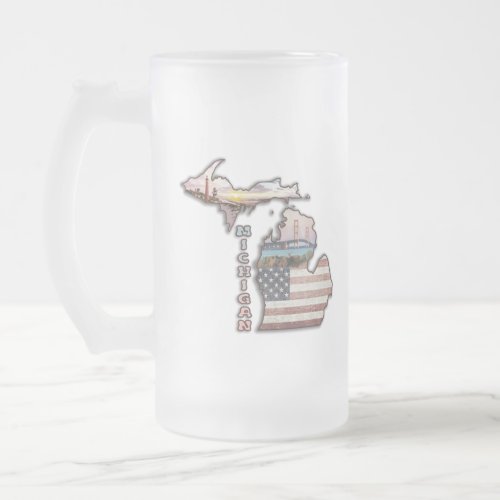 Michigan Frosted Beer Mug