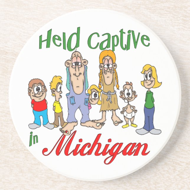 Michigan Funny Trailer Park Sandstone Coaster (Front)