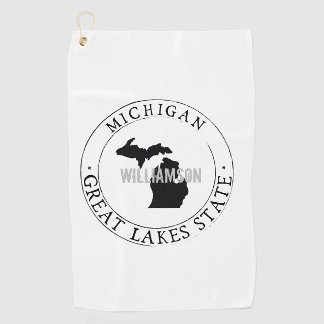 Michigan Golf Towel State Personalized (Front)