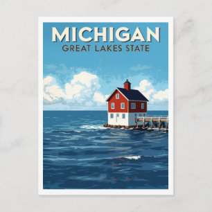 Michigan Great Lakes Lighthouse Postcard