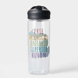Michigan Great Lakes Mitten State Water Bottle