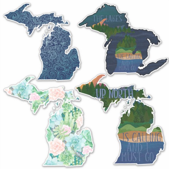 Michigan Great Lakes State | Cherie's Art(c)2021 Sticker (Front)
