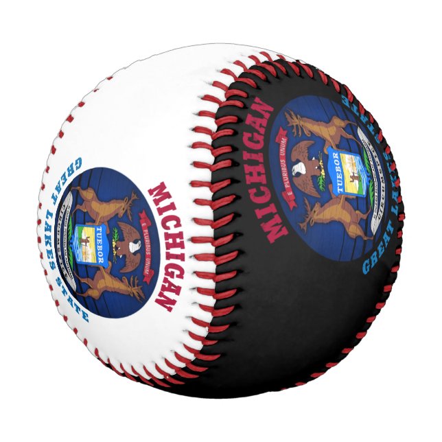 MICHIGAN GREAT LAKES STATE FLAG BASEBALL (Angled)