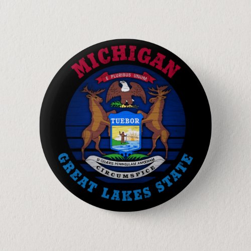 MICHIGAN GREAT LAKES STATE FLAG BUTTON