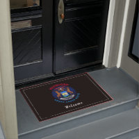 MICHIGAN GREAT LAKES STATE FLAG DOORMAT