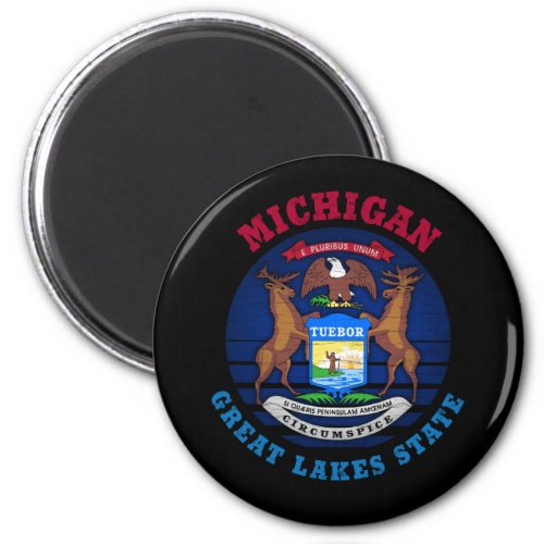 MICHIGAN GREAT LAKES STATE FLAG MAGNET