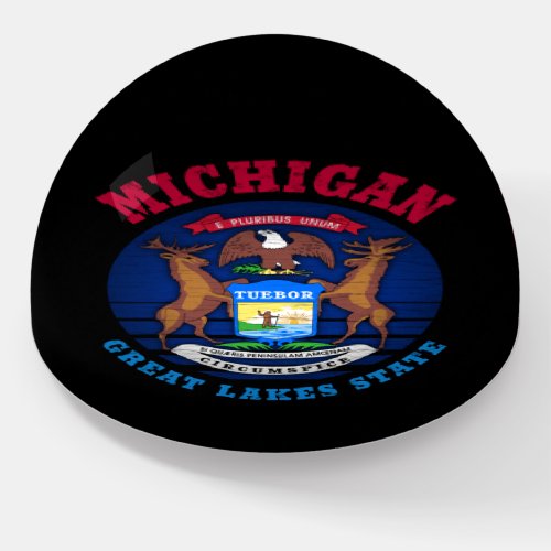 MICHIGAN GREAT LAKES STATE FLAG PAPERWEIGHT