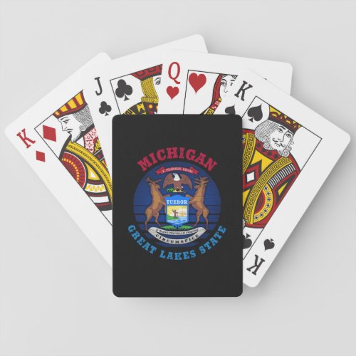 MICHIGAN GREAT LAKES STATE FLAG POKER CARDS