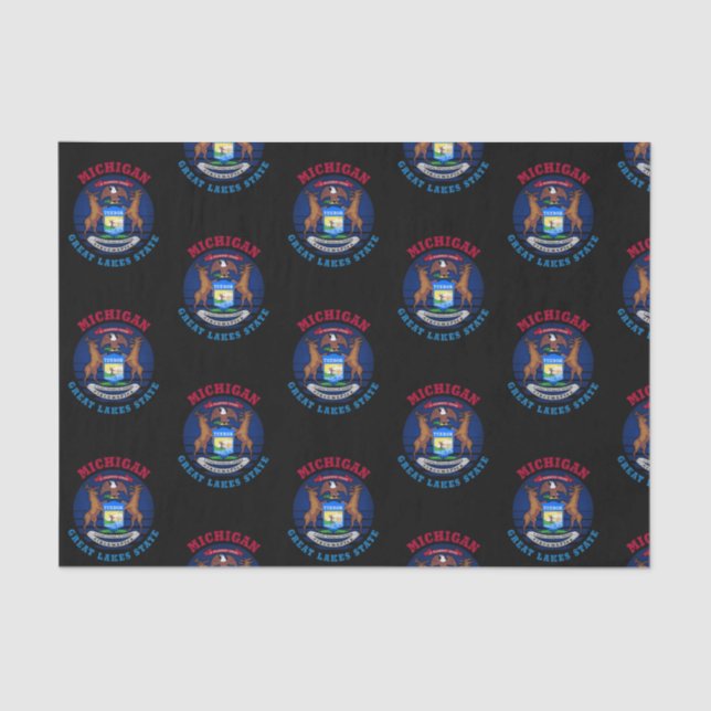 MICHIGAN GREAT LAKES STATE FLAG TISSUE PAPER (Front)