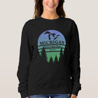 Michigan Great Lakes State Lake Silhouette Souveni Sweatshirt