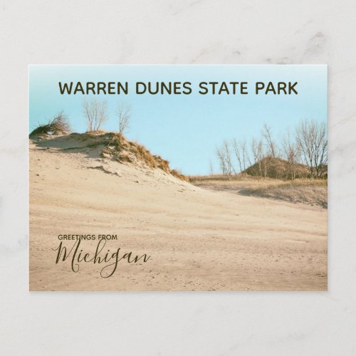 Michigan Greetings From Warren Dunes State Park Postcard