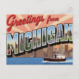 Michigan Greetings Large Postcard