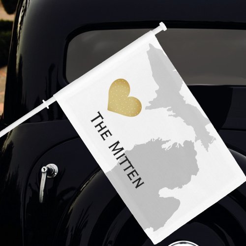 Michigan Heart the Mitten Car Flag