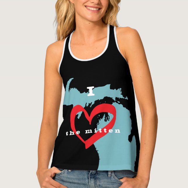 Michigan Heart the Mitten Tank Top (Front)