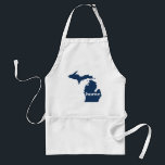Michigan Home Adult Apron<br><div class="desc">For everyone that calls Michigan home and is proud to be from Michigan. Show your pride for your home state with this design. If you want another state, country or a different color, please contact me and i can make it available. Check out my store for other designs</div>