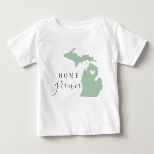 Michigan Home Grown  Editable Colors State Map Baby T_Shirt
