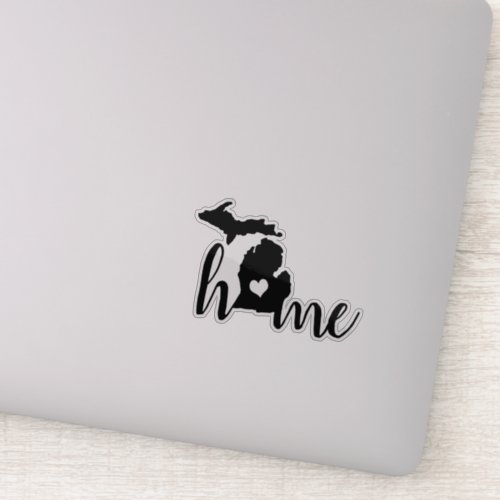 Michigan Home Heart Black Sticker