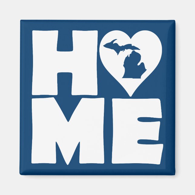 Michigan Home Heart State Fridge Magnet (Front)