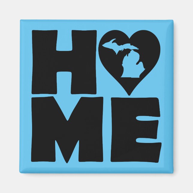 Michigan Home Heart State Fridge Magnet (Front)