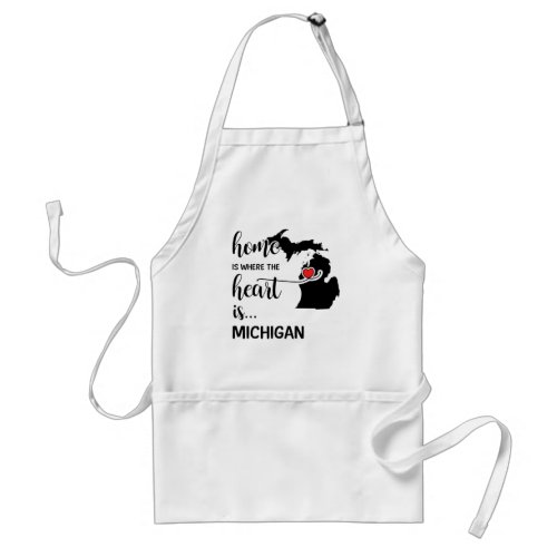 Michigan home is where the heart is adult apron