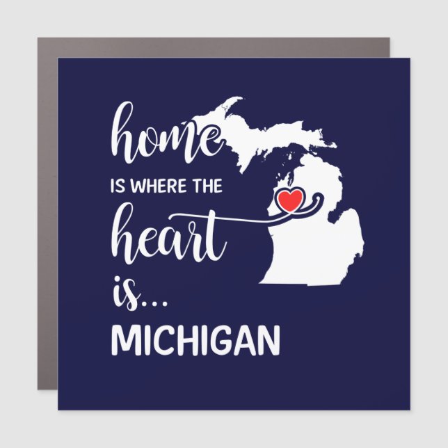 Michigan home is where the heart is car magnet (Front)