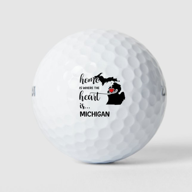 Michigan home is where the heart is golf balls (Front)