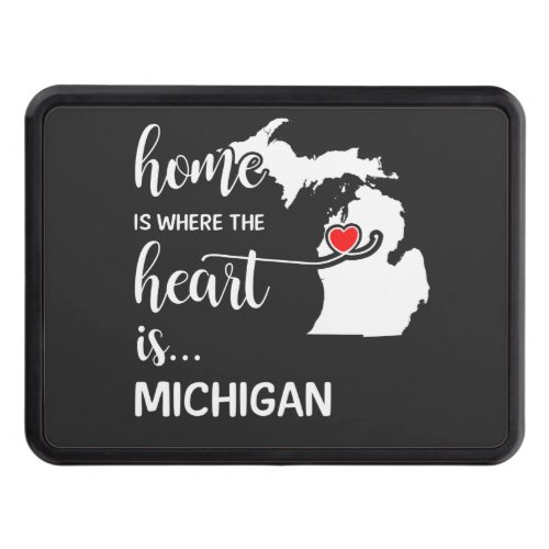 Michigan home is where the heart is hitch cover