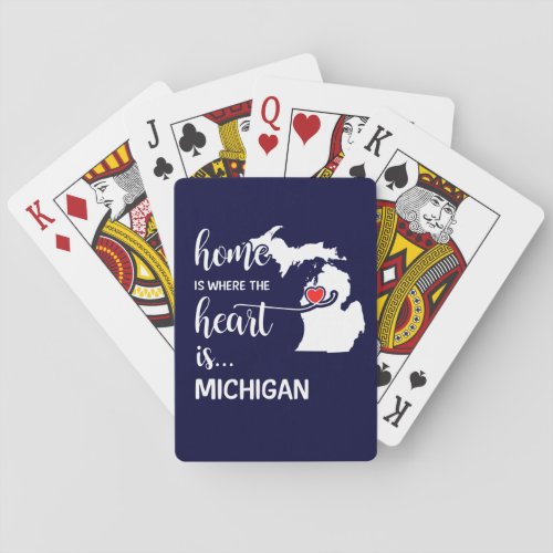 Michigan home is where the heart is playing cards