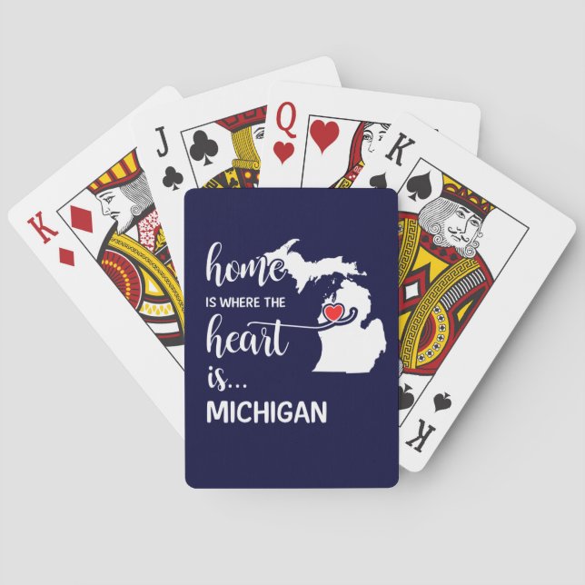 Michigan home is where the heart is poker cards (Back)