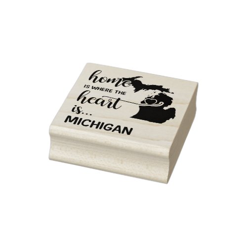 Michigan home is where the heart is rubber stamp