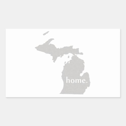 Michigan home silhouette state map rectangular sticker