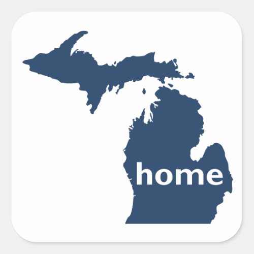 Michigan Home Square Sticker