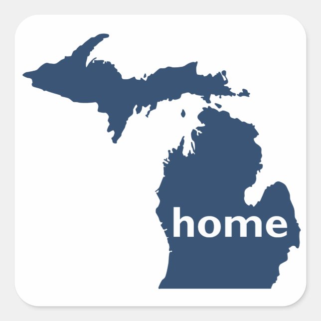 Michigan Home Square Sticker (Front)
