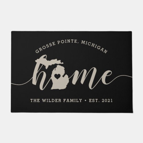 Michigan Home State Personalized Doormat