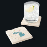 Michigan Home State Stone Coaster<br><div class="desc">Michigan of the Midwestern United States of America has the beautiful Great Lakes. Michigan state HOME map design are great gifts for those in Lansing,  Flint,  Detroit,  Marquette & Grand Rapids</div>