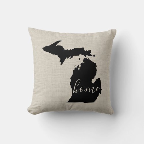 Michigan Home State Throw Pillow