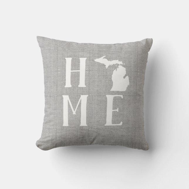 Michigan Home State Throw Pillow (Front)