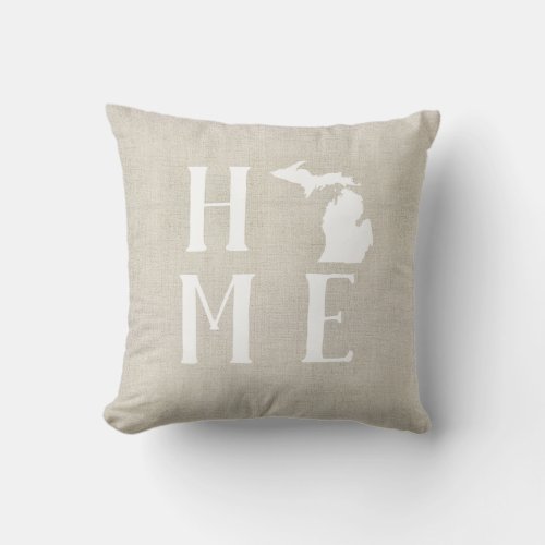Michigan Home State Throw Pillow