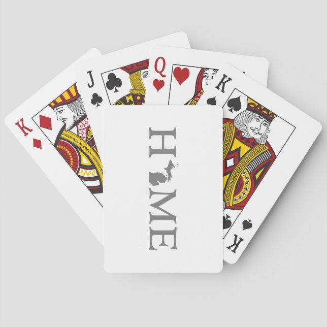 Michigan Home State Word Art Poker Cards (Back)