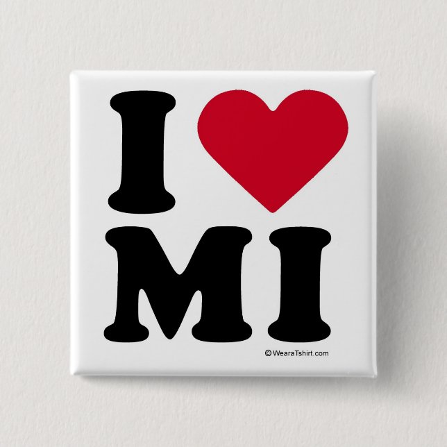 MICHIGAN -"I LOVE MI" / "I LOVE MICHIGAN" / MICHIG PINBACK BUTTON (Front)