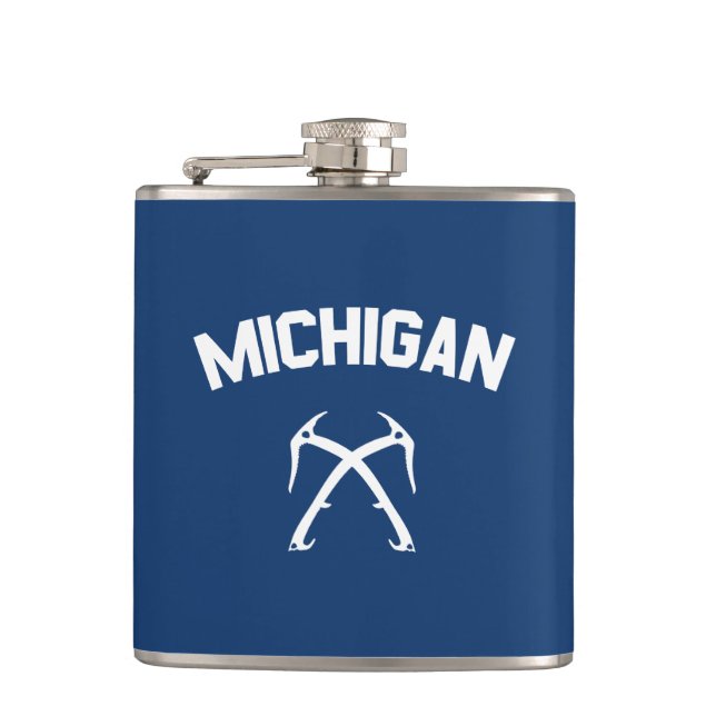 Michigan Ice Climbing Flask (Front)