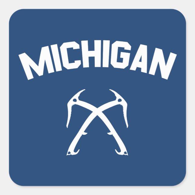Michigan Ice Climbing Square Sticker (Front)
