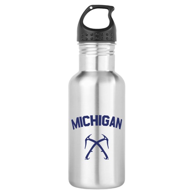 Michigan Ice Climbing Stainless Steel Water Bottle (Front)