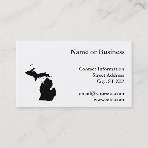 Michigan in Black and White Business Card Templates